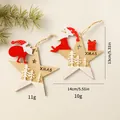 Houten kersthanger met de Kerstman en ster voor sfeervolle kerstboomdecoratie - Ster Zittende Kerstman met Cadeau Set