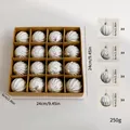 Set van 16 wit-zilveren kerstballen met textuur inclusief afmetingen en aantallen - Set van 16 (6cm) / Antiek Zilver