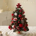 60cm PE mini artificial Christmas tree with warm LED lights and red ornaments for table decor - Doll Decor Style (60cm) / 60CM