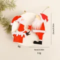 Handgemaakte houten kerstman kerstboomornamenten met afmetingen en gewichtinfo - Zittende en Staande Kerstman Set
