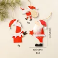 Houten kerstman kerstversiering set met afmetingen en gewichtsgegevens - 3 stuks Kerstman Hanger Set