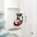 Resin Christmas stocking ornament with reindeer design for festive tree decoration - White Reindeer (SZGJ17)