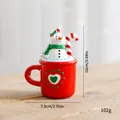 Décoration de Noël figurine bonhomme de neige en résine dans tasse avec dimensions - Décorations de Noël / Décoration Tasse à Thé Bonhomme de Neige