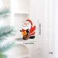 Père Noël en fer pour décoration de sapin de Noël, dimensions 8,5cm x 7,3cm, poids 11g - Père Noël - Paquet cadeau jaune