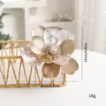 Élégante fleur de Noël artificielle à paillettes or champagne mesurant 15 cm de haut - Style G Fleur de Noël à Paillettes / Diamètre 15cm / Or champagne