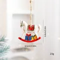 Detailed resin rocking horse Christmas tree hanging ornament with size markings - Rocking Horse (SZGJ17)