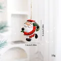 Décoration de Noël en fer Père Noël pour sapin, dimensions 9,1 cm x 7,6 cm, poids de 10 g - Père Noël - Sac à dos vert
