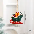Festive hand-painted resin Christmas sleigh hanging ornament with tiny gift boxes - Sled (SZGJ17)