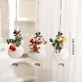 Set of three Christmas resin snowman hanging ornaments with weight and size info - Set 2 (SZGJ17)