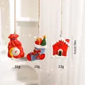 Christmas resin hanging ornaments set featuring snowman, stocking and house designs - Set 1 (SZGJ17)
