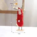 Decorazione natalizia renna in maglia rossa fatta a mano con base in legno 24cm - Renna con Faccia in Legno e Stella Rossa