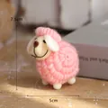 Schattig handgemaakt roze naaldvilt schaap ornament voor bureau, 7,5cm bij 5cm - Mini Lam / 5x7.5cm / Roze