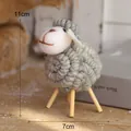 Handgemaakt grijs vilt schaap ornament voor gezellige kersttafel decoratie, 11x7cm - Wollen Vilt Groot Schaap / 7x11cm / Grijs