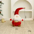 Adorable red sequined Christmas gnome plush doll with long pointed hat and white beard - Seated Style (1) / Seated Santa