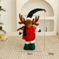 Plush Christmas reindeer doll with sparkling red sequins and long green bell hat - Standing Style (1) / Standing-Reindeer