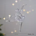 Elegant clear crystal ballerina Christmas tree ornament pendant with dimensions, 14cm tall - Crystal Ballet Girl