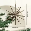 Champagne gold glitter explosion star Christmas tree ornament, 12cm decorative hanging pendant. - Bursting Star / Champagne Gold Starburst