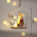 Elegante bola de Navidad de cristal LED con Papá Noel y medida de altura de 10cm - Estilo Esférico / Papá Noel Redondo Rojo
