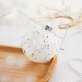 Elegante witte glitter kerstbal van 8 cm voor de feestelijke versiering van de boom - 8cm / Wit Raster