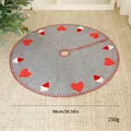 98cm grey Christmas tree skirt with festive red heart and gnome hat pattern decoration - 98CM / Gray