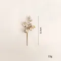 Ramo di fiori natalizi artificiali oro champagne con pallina glitter, lunghezza 12,3 cm - Oro champagne