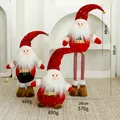 Sequined Christmas Santa Claus plush dolls in three sizes with weight and height markers - Three-Piece Set / Santa Family Set