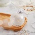 Elegante 8cm witte kerstbal hanger met rendierpatroon voor kerstboomversiering - 8cm / Wit Rendier