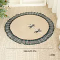 Grote ronde kerstboomschort met groene geruite ruches, 100 cm in diameter - Groen Geruit / 100cm