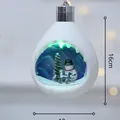 Adorno navideño de gota blanca con escena de muñeco de nieve con LED, 16 cm de alto - Forma de Lágrima (16cm) / Lámpara Lágrima Muñeco de Nieve