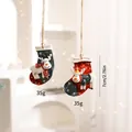 Resin Christmas stocking reindeer ornaments for tree decorations, 7cm/2.76in - Set 3 (SZGJ17)