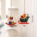 Resin Christmas hanging ornaments set featuring rocking horse and sleigh designs - Set 5 (SZGJ17)