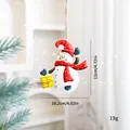 Décoration de Noël en fer bonhomme de neige avec écharpe rouge et boîte cadeau jaune - Bonhomme de neige - Sac cadeau jaune