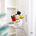Décoration de Noël en métal en forme de bonhomme de neige avec dimensions et poids précis - Bonhomme de neige - Sac cadeau rouge