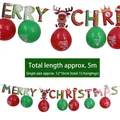 Kit de bannière Joyeux Noël de 5m avec ballons rouges et verts pour décoration de fête - Décorations de Noël / Bannière Joyeux Noël avec Ballons
