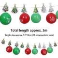 Guirlande de ballons de Noël 3m avec 10 décorations rouges et vertes - Décorations de Noël / Bannière Sapin de Noël avec Ballons