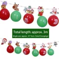 Guirlande de ballons de Noël festive avec pendentifs renne et bonhomme de neige, 3m - Décorations de Noël / Bannière Motif Dessin Animé avec Ballons