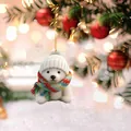 Detail of cute polar bear ornament with knitted hat and colorful scarf for Christmas - White Knit Hat Style (GJ-138) / Cute Polar Bear 01