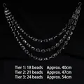 Detailed view of three-layer clear octagonal bead chain pendant for Christmas decor - 3-Layer Octagonal Beads (No Pendant)