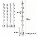 Vista detallada de la cadena de cuentas de cristal acrílico de 18 cm con colgante gota - Cuenta de Octágono con Colgante de Gota Larga