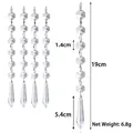 Cadena de cuentas octogonales de cristal acrílico de 19 cm con colgante de gota - Cuenta de Octágono con Colgante de Lápiz Grande