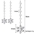 Adorno de copo de nieve de cristal con cadena de cuentas de 18cm - Cuenta de Octágono con Colgante de Copo de Nieve Rombo