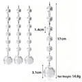 Cadena de cuentas octogonales de cristal con colgante de bola facetada para Navidad - Cuenta de Octágono con Colgante Bola de Luz