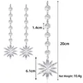 Cadena de cuentas octogonales de acrílico transparente con colgante estrella de 20 cm - Cuenta de Octágono con Colgante Copo de Nieve
