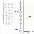 Cadena de cuentas octogonales de cristal con colgante de gota para árbol de Navidad - Cuenta de Octágono con Colgante Puntiagudo Facetado