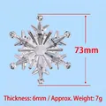 Transparante acryl sneeuwvlok voor kerstboom, 73 mm kristalstijl decoratie - 10 Stuks/Pak / Transparante Sneeuwvlok