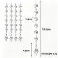 Cadena de cuentas octogonales de acrílico con colgante de gota de cristal, 18,5 cm - Cuenta de Octágono con Colgante Puntiagudo Pequeño