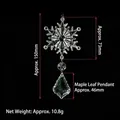 Acrylic crystal snowflake ornament with maple leaf pendant for Christmas tree decor - Style 1 / Single Piece (with Hanging Wire)