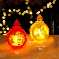 Vintage Christmas lanterns featuring Santa and snowman LED lights, 13.5cm tall SKU - 2PCS / Display Set 2 (8 PCS)