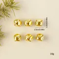 Set mit sechs goldenen 2,5 cm Weihnachtsglocken-Anhängern für den Weihnachtsbaum - Kreuzmuster Glocke (2.5cm)