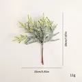Artificial frosted pine greenery sprig 15x20cm for DIY indoor floral Christmas decoration - 6 Branches/Bundle (15x20cm) / Leaf